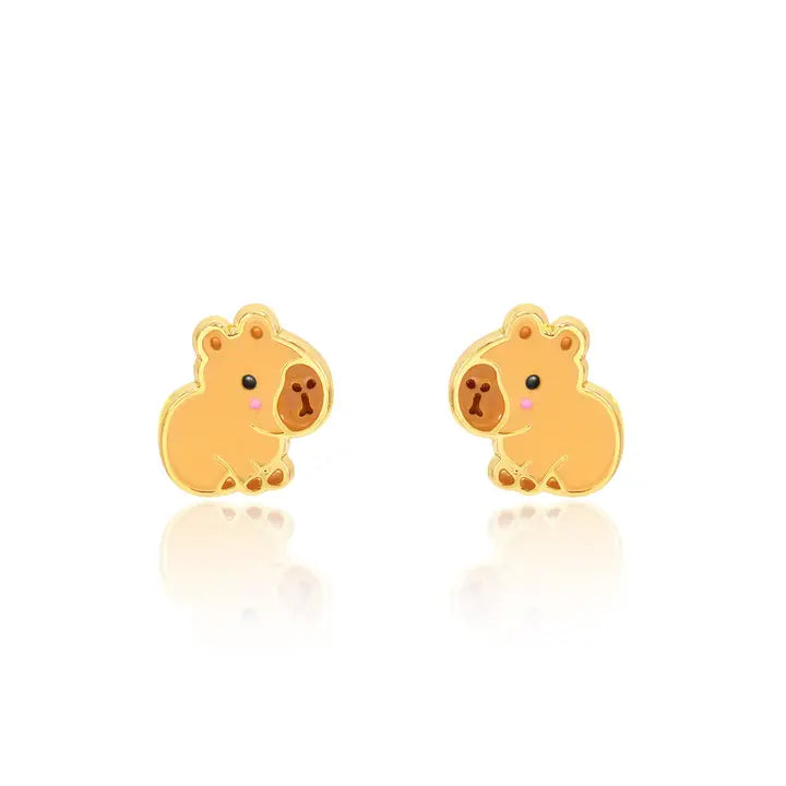 Girl Nation: Happy Capy Cutie Stud Hypoallergenic Earrings