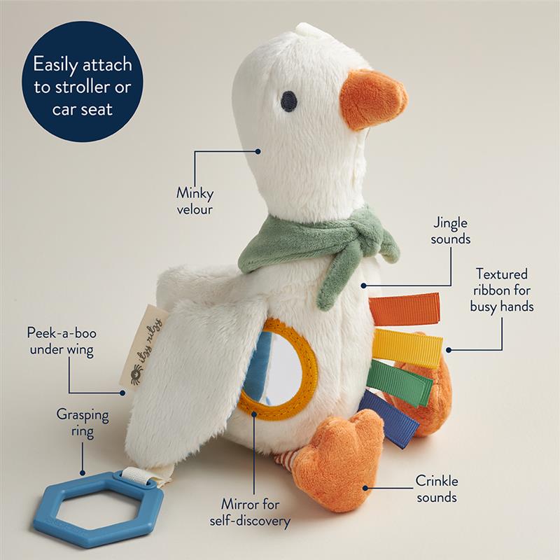 Itzy Ritzy Bitzy Traveler™ Goose Plush Teether Toy