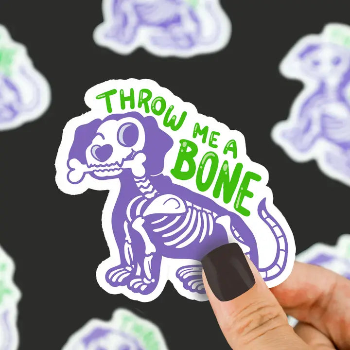 Turtle's Soup Throw Me a Bone Halloween Vinyl Sticker