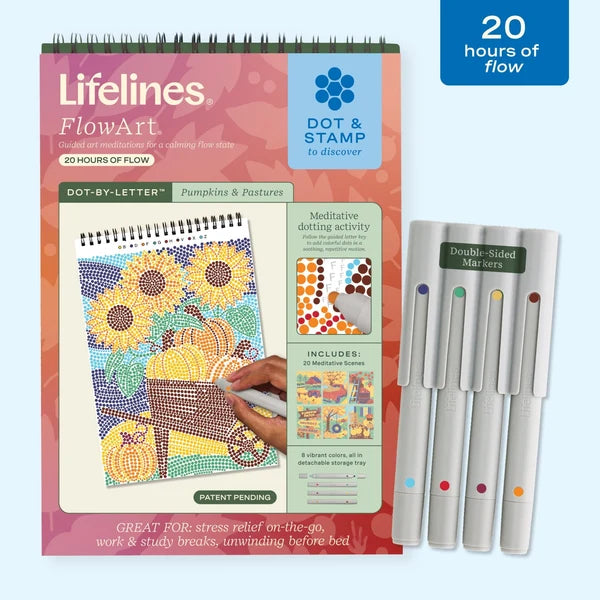 Lifelines FlowArt Dot-By-Letter - Pastures & Pumpkins - Meditative Art