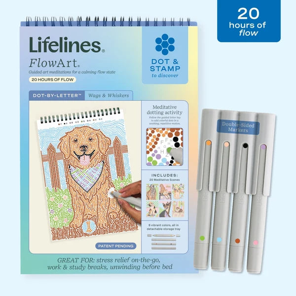 Lifelines FlowArt Dot-By-Letter - Wags and Whiskers - Meditative Art