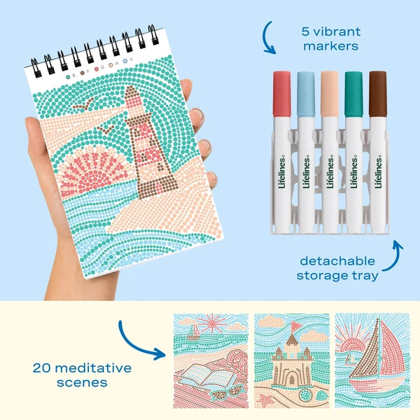 Lifelines FlowArt MINI Dot-By-Letter - Coastal Calm - Meditative Art