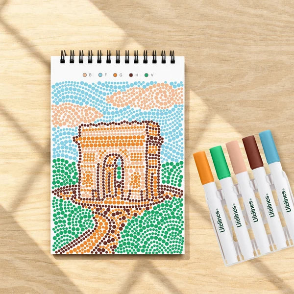 Lifelines FlowArt MINI Dot-By-Letter - Postcard Places - Meditative Art