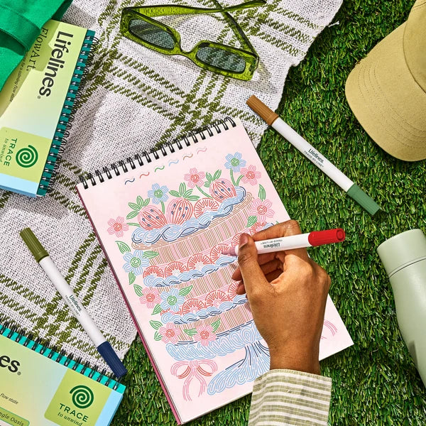 Lifelines FlowArt Trace-By-Line - Brunch In Bloom - Meditative Art