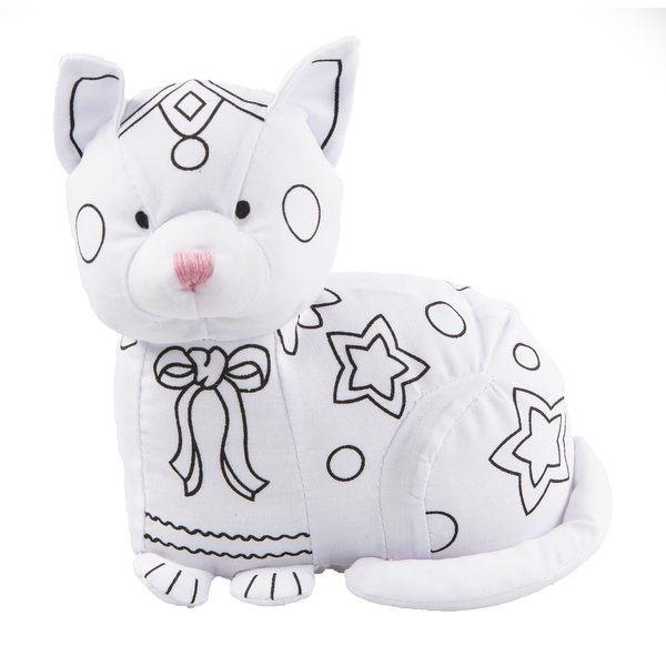 Ganz 7 Inch Mini Coloring Kit - Color Your Own Plush Toy - CAT