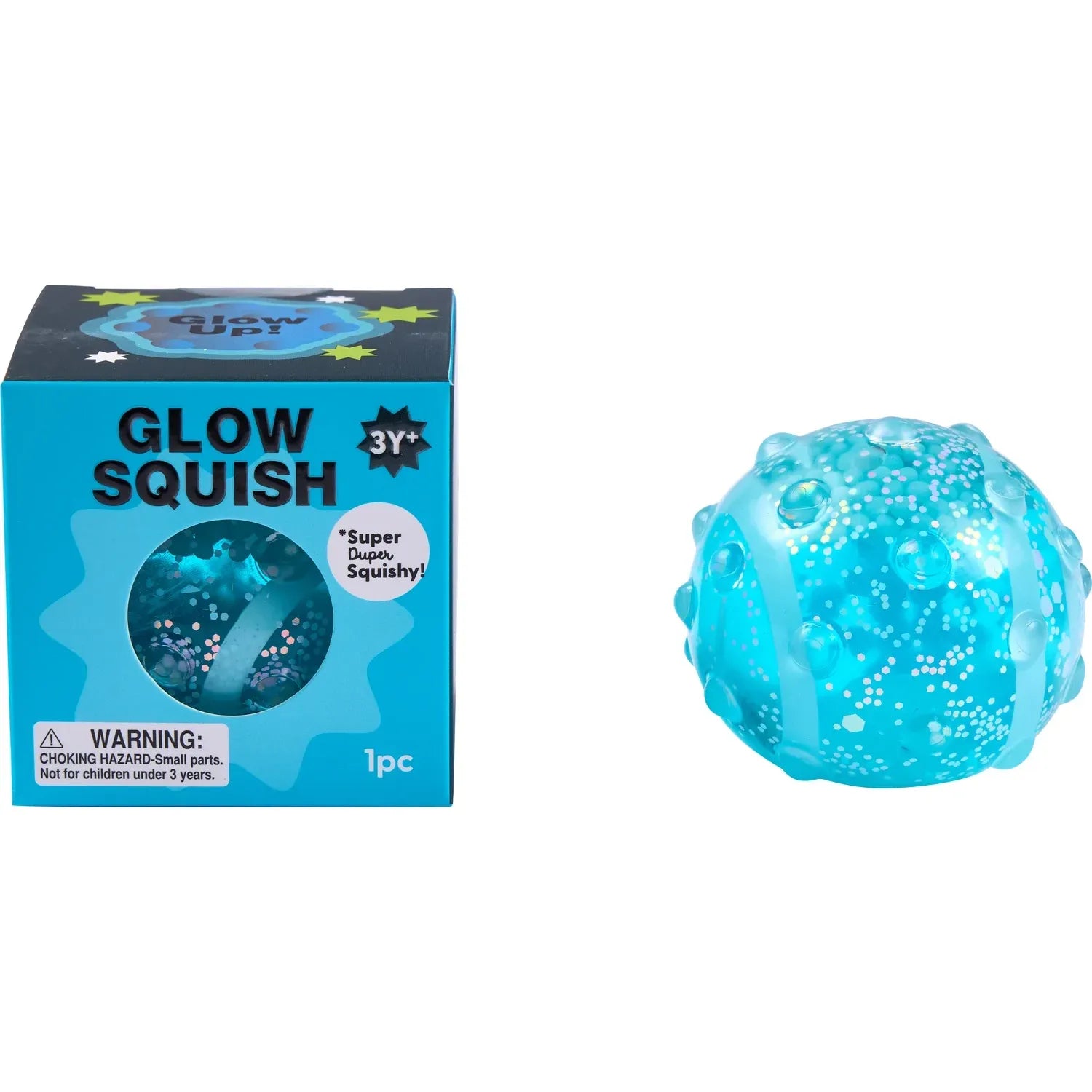 J'adore 2.5 Inch Glow Squish Squishy Fidget Sensory Toy - BLUE