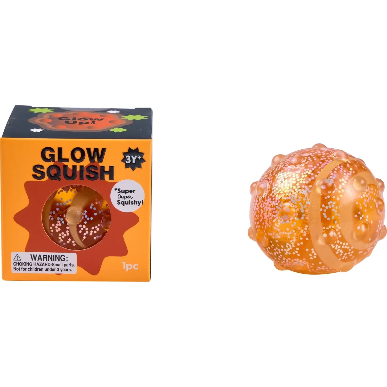 J'adore 2.5 Inch Glow Squish Squishy Fidget Sensory Toy - ORANGE