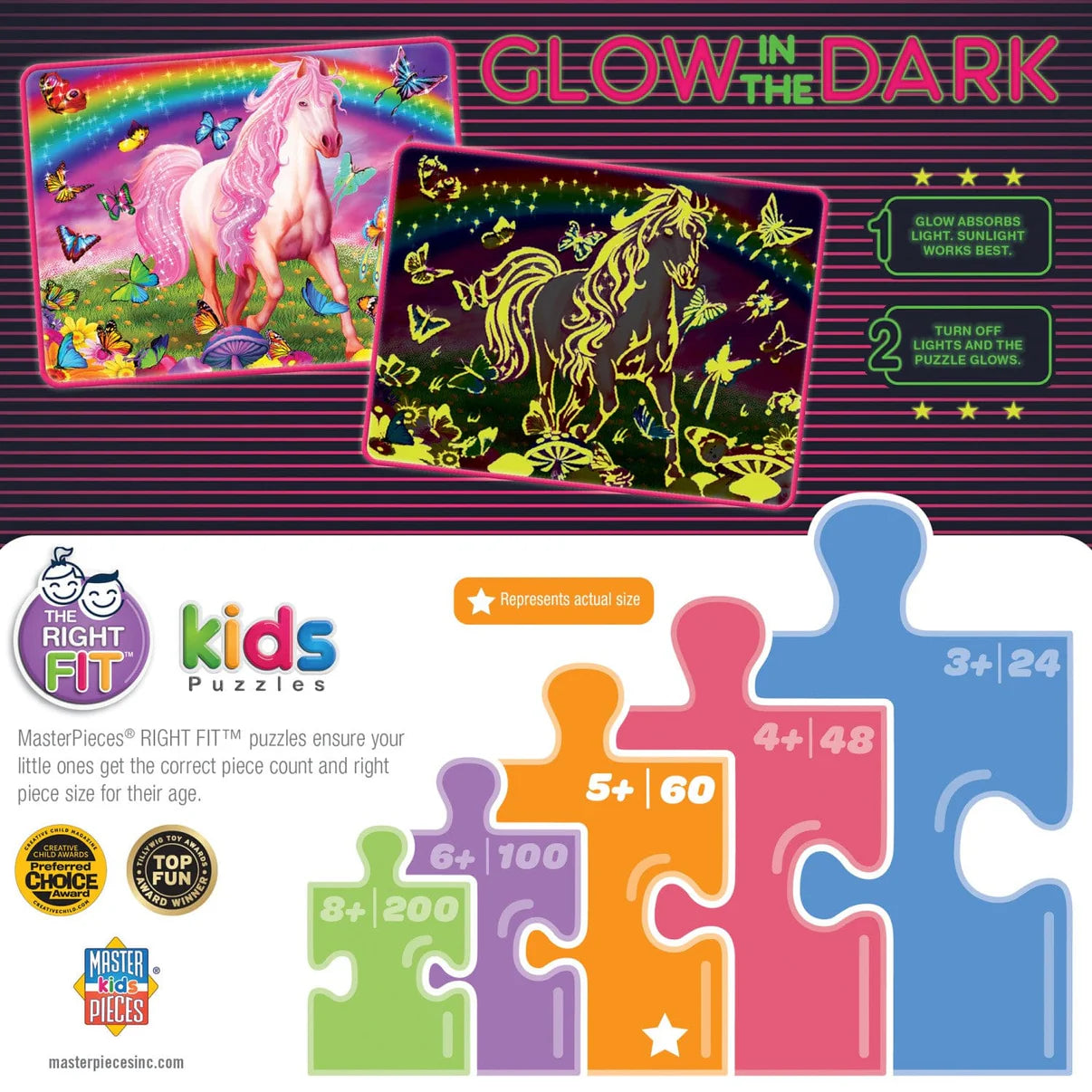 MasterPieces Rainbow World - 60 Piece Glow in the Dark Jigsaw Puzzle