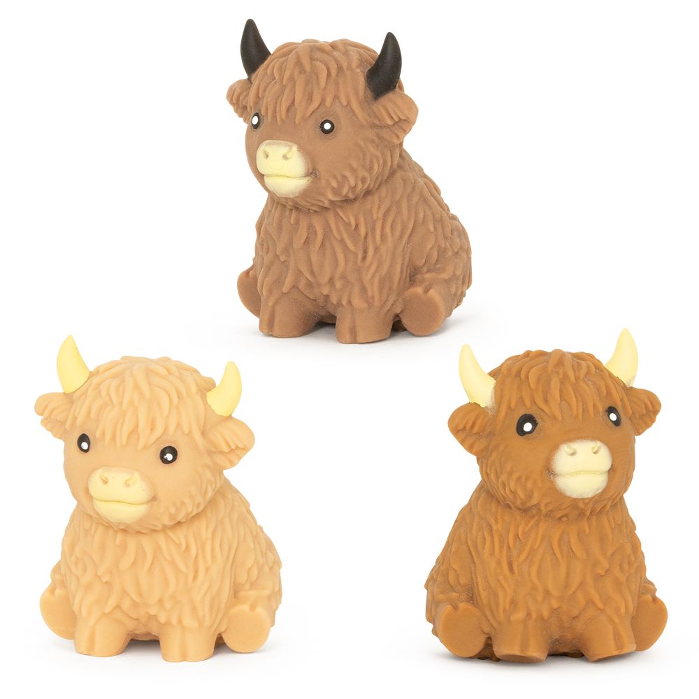 Keycraft 3 Inch Squishy Highland Cow Sensory Fidget Toy - Assorted