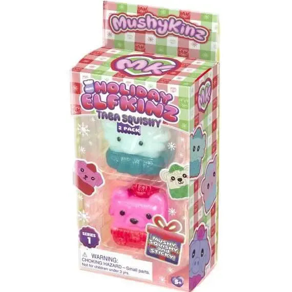 MushyKinz Holiday Elfkinz 1.5 Inch Taba Squishy 2 Pack - Assorted