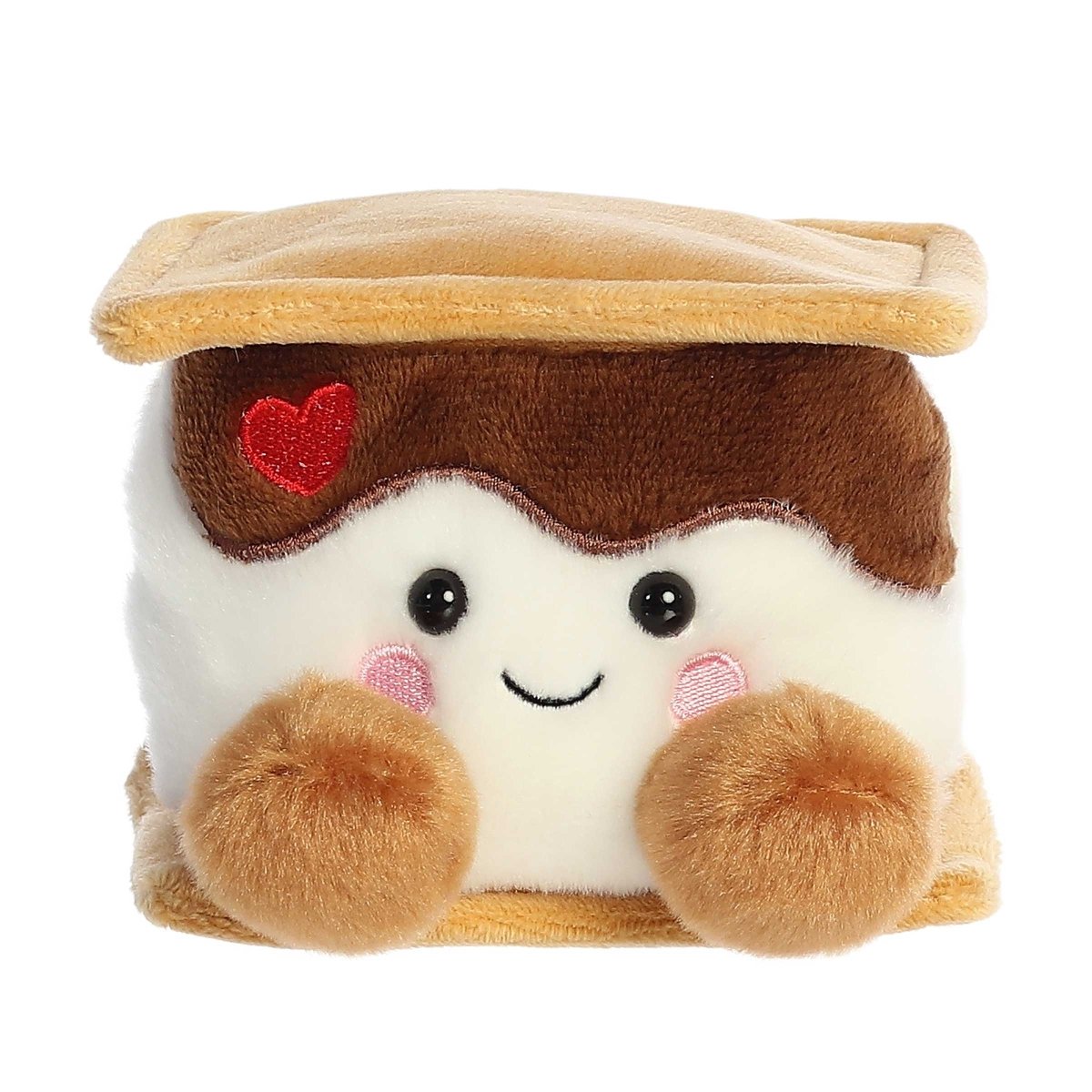 Palm Pals 5 Inch Fudgey the Heart Smore Valentine Plush Toy - Owl & Goose Gifts