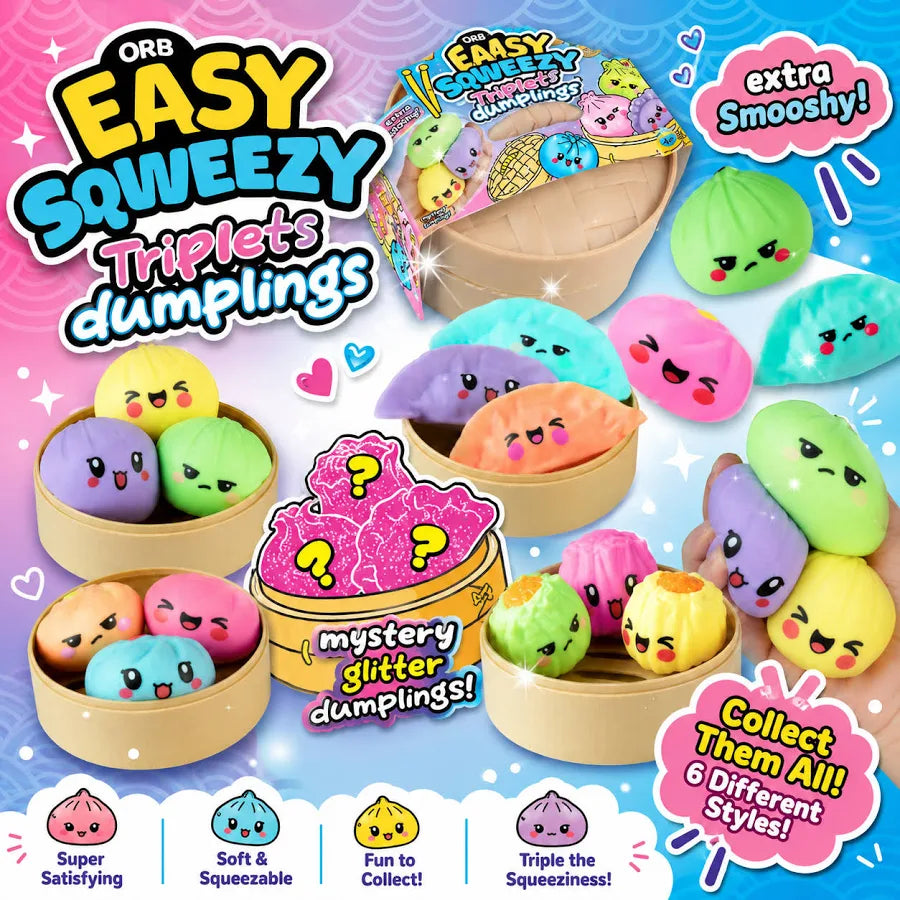 ORB Easy Sqweezy Triplets Dumpling Mystery Squishy Sensory Toy