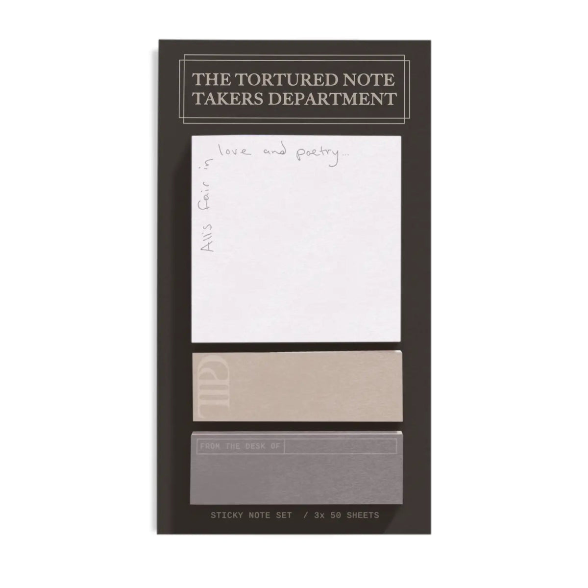 The Tortured Note Takers Department Sticky Note Set by Shop Trimmings - Owl & Goose Gifts