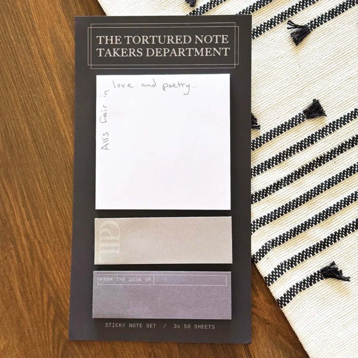 The Tortured Note Takers Department Sticky Note Set by Shop Trimmings - Owl & Goose Gifts