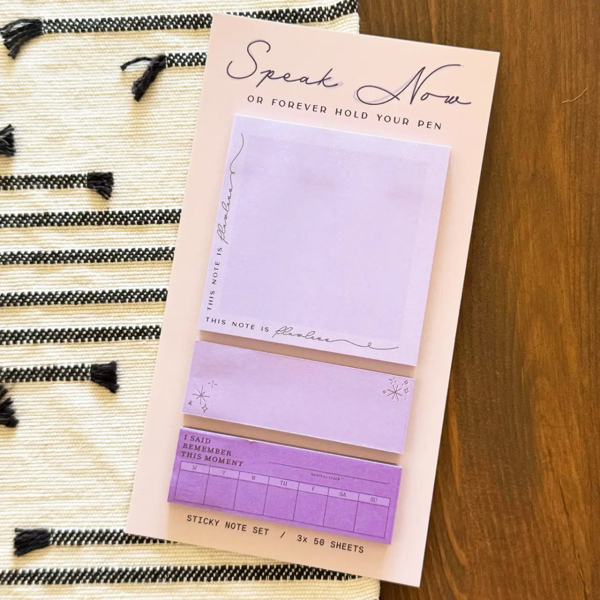 Speak Now Or Forever Hold Your Pen Sticky Note Set by Shop Trimmings - Owl & Goose Gifts