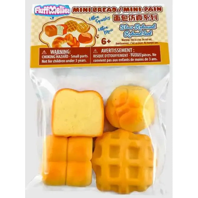 Fluffmellies 1.5 Inch Mini Bread 4 Pack - Scented Slow Rise Squishy Toy