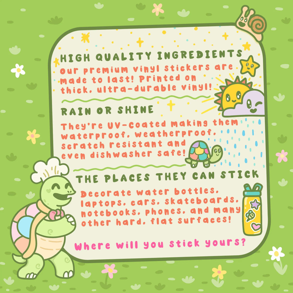 Turtle's Soup Berry Stressed Vinyl Sticker - Owl & Goose Gifts