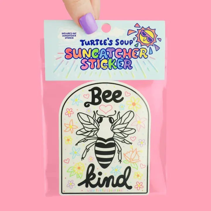 Turtle's Soup Bee Kind Suncatcher Sticker - Owl & Goose Gifts