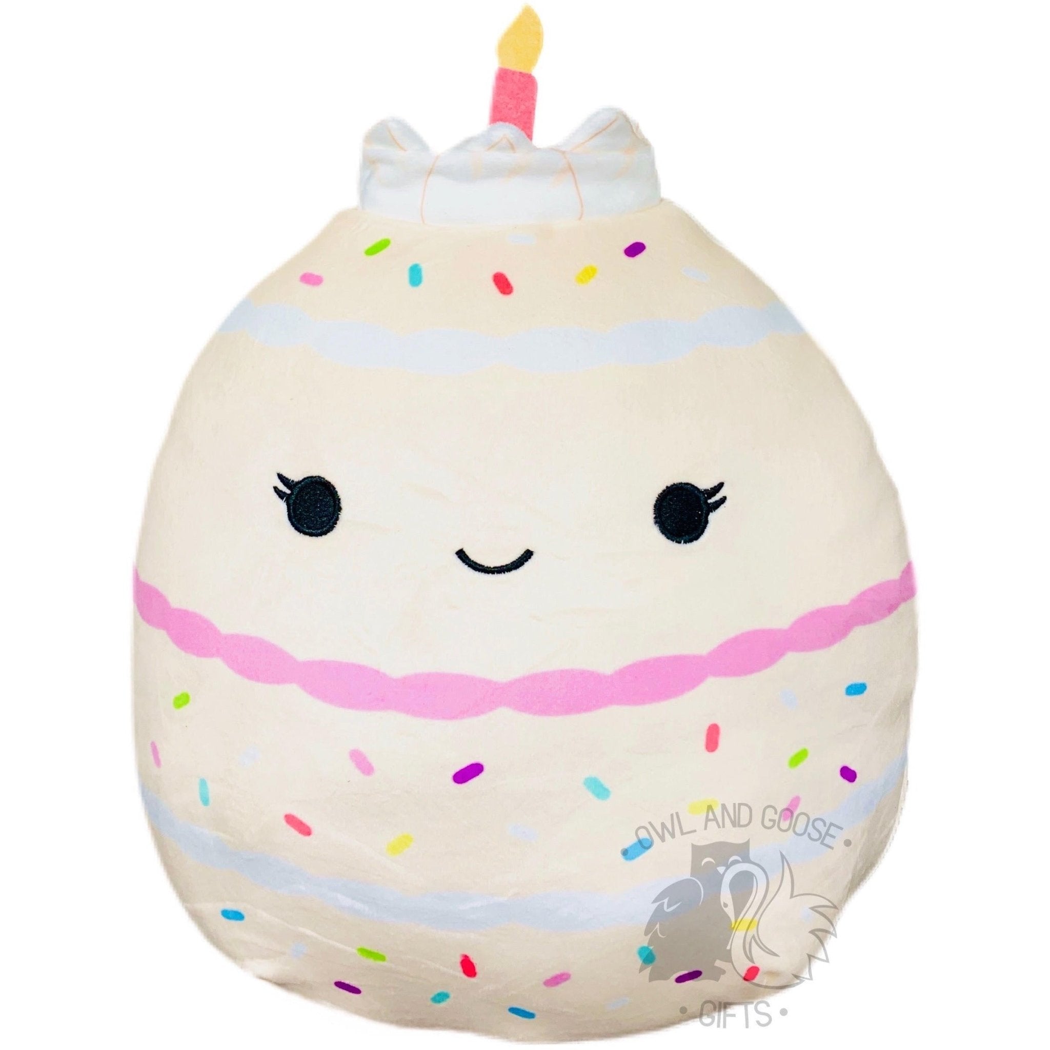 Squishmallow 12 Inch Dorina the Birthday Cake Plush Toy - Owl & Goose Gifts