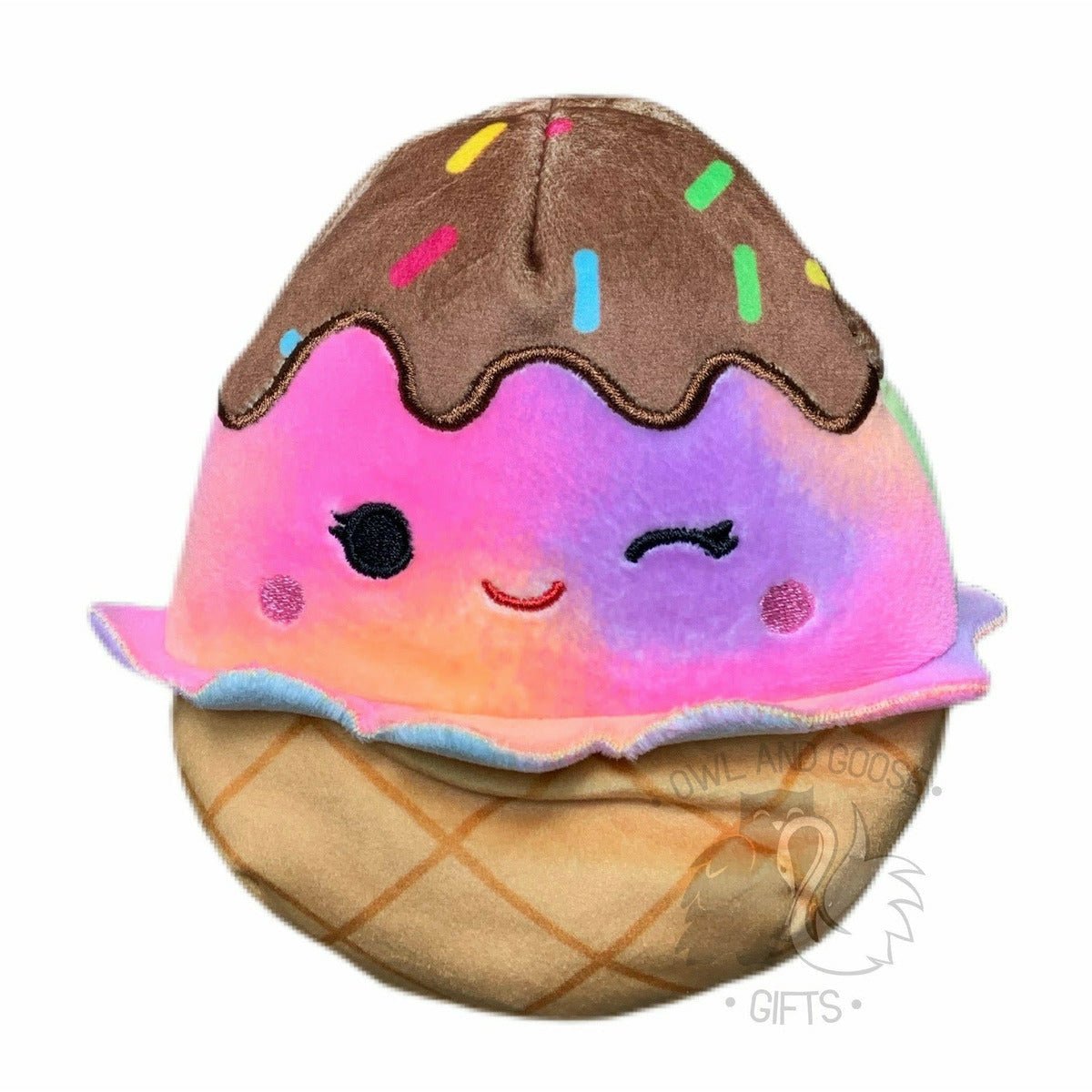 Squishmallow 5 Inch Glady the Rainbow Ice Cream Plush Toy - Owl & Goose Gifts