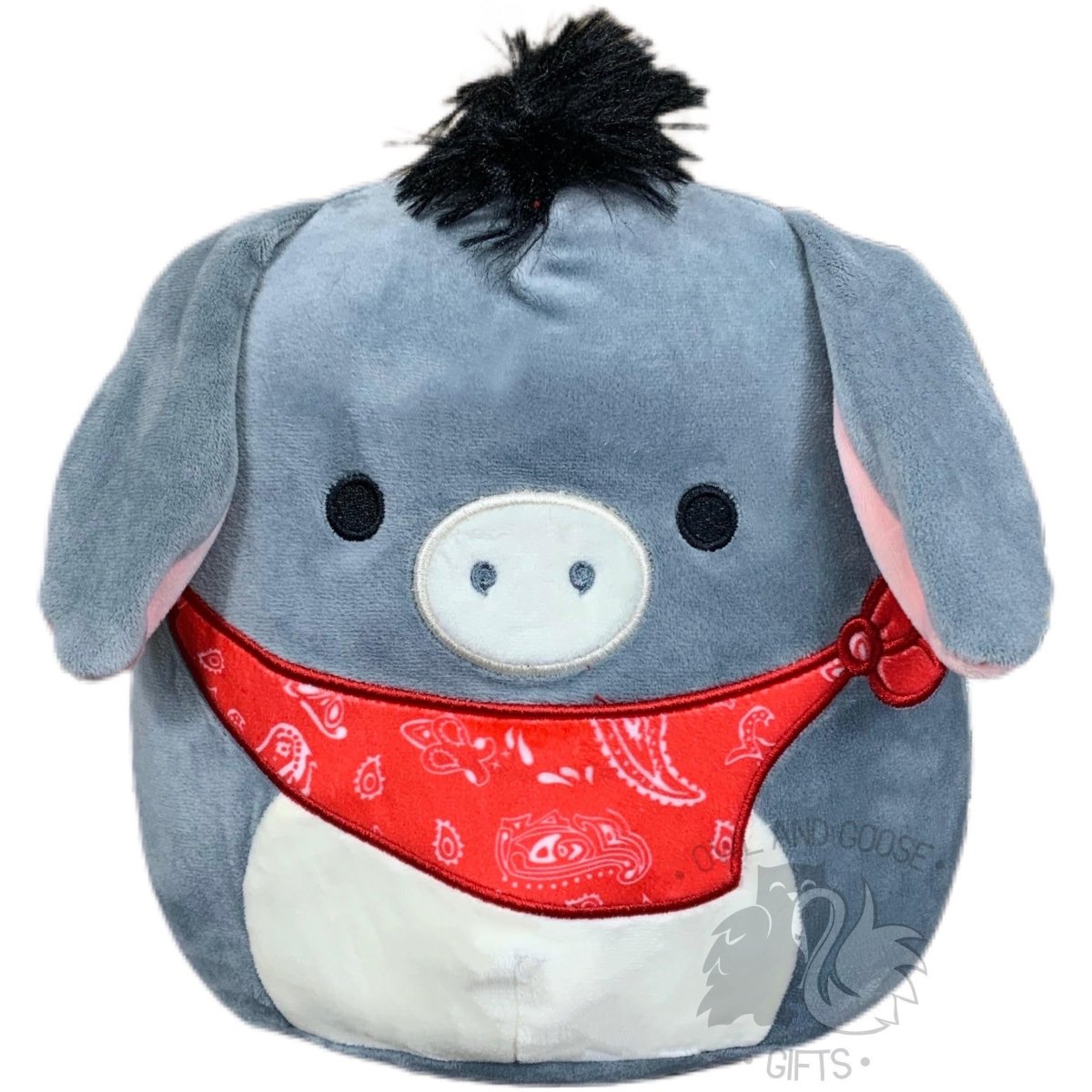 Squishmallow 8 Inch Jason the Donkey with Bandana Plush Toy - Owl & Goose Gifts