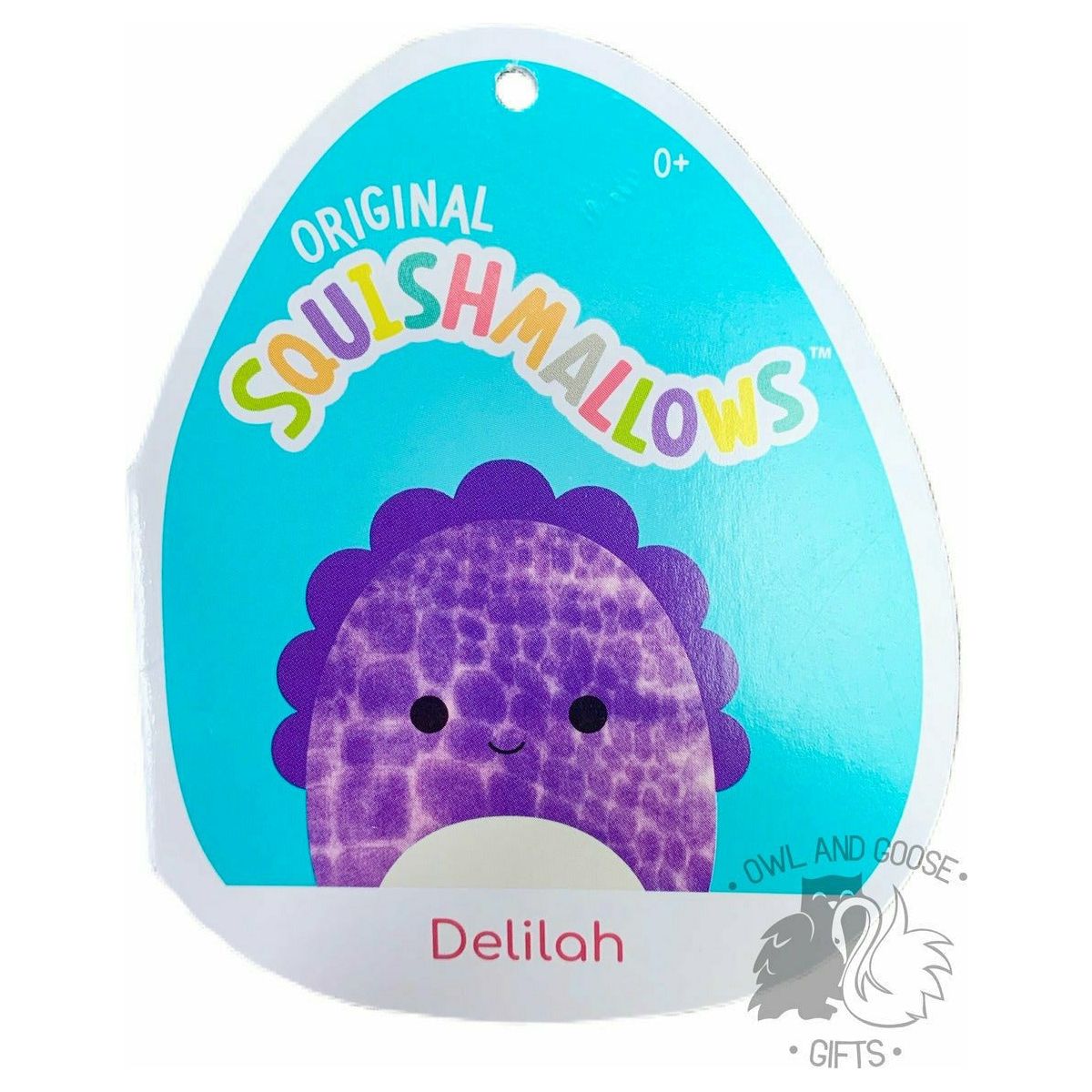 Squishmallow 8 Inch Delilah the Dinosaur Plush Toy - Owl & Goose Gifts