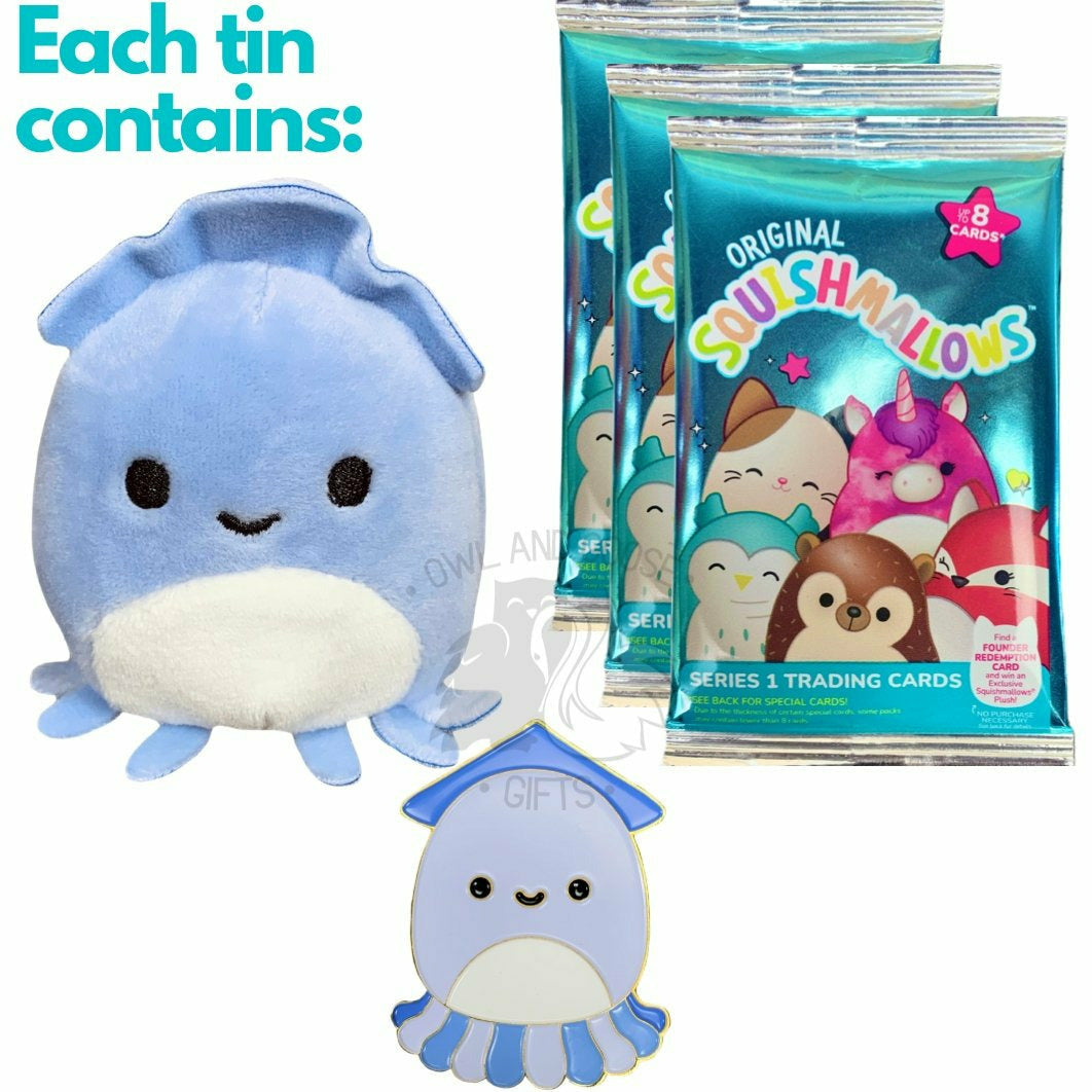 Squishmallow Collector's Tin - Stacy the Squid - Owl & Goose Gifts